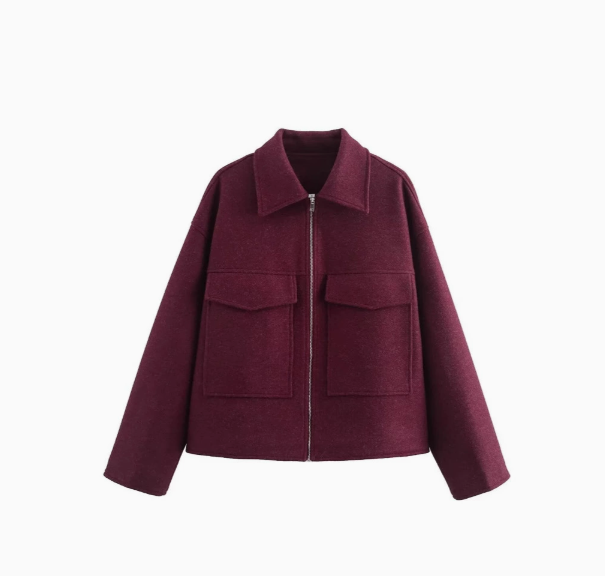 Red Felt Jacket for Women